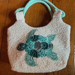 Beaded Turtle Design Handbag